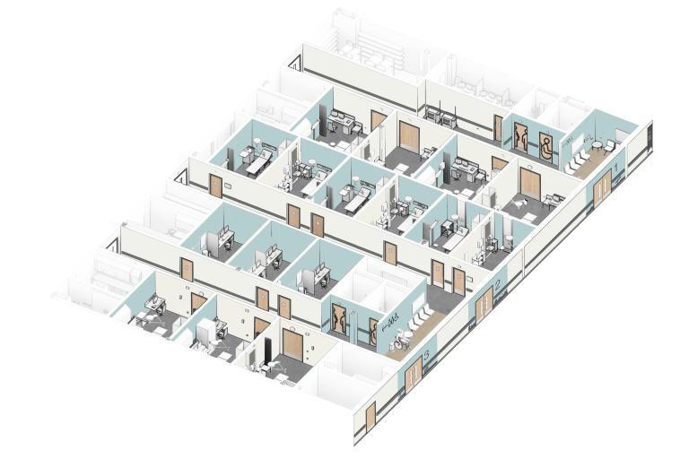 Artist impression of the overall clinical department in the new Community Diagnostics Centre