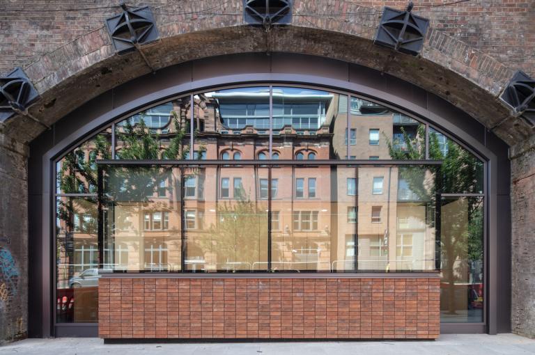 The front of one of the arches at Robertson Construction North West's HOME Arches in Manchester.