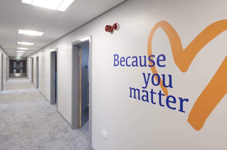 'Because you matter' sign, Leighton Hospital