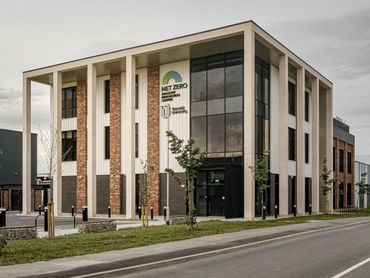 Main entrance of the Net Zero Industry Innovation Centre.