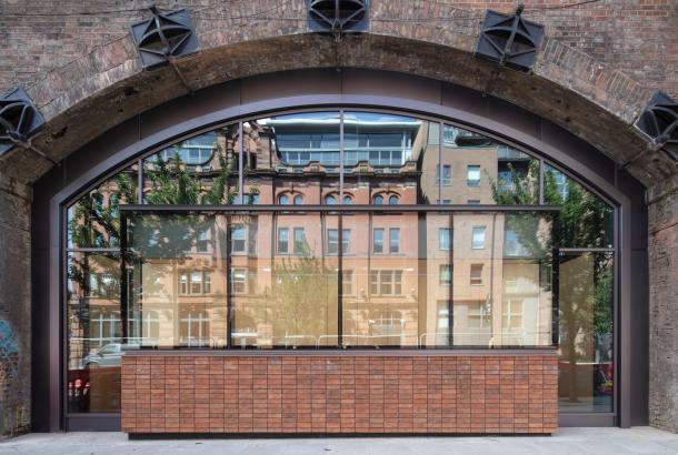 The front of one of the arches at Robertson Construction North West's HOME Arches in Manchester.