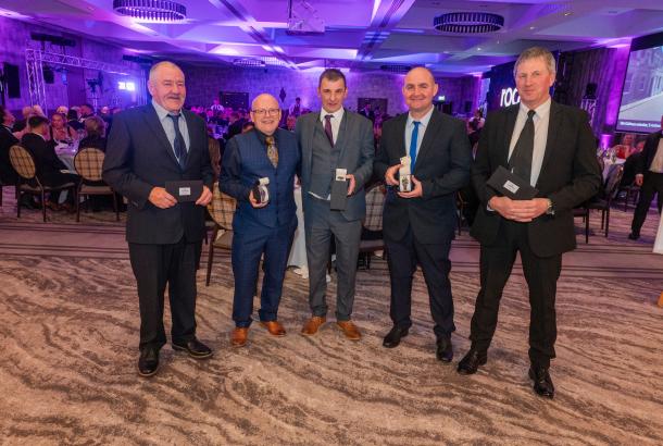 Robertson employees celebrated for 180 years of long service: John Donnelly, Neil Paton, Keith Wood, Jamie Golden and Neil Ross