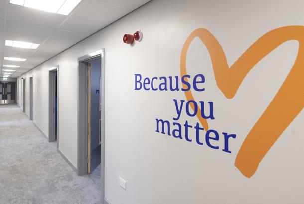 'Because you matter' sign, Leighton Hospital