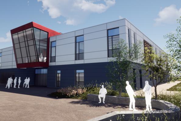 A CGI of the exterior of Life Sciences Innovation Centre in Inverness.