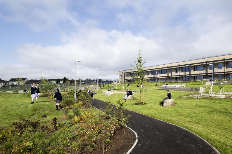 Montgomerie Park passivhaus Primary School playground