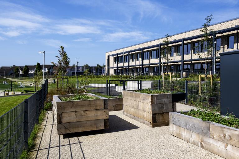 Montgomerie Park passivhaus Primary School garden