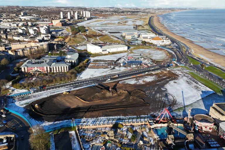 Aberdeen Beachfront site drone image, captured in November 2024 by Robertson Construction