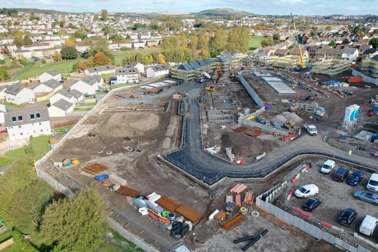 Bricklaying apprenticeship on construction site