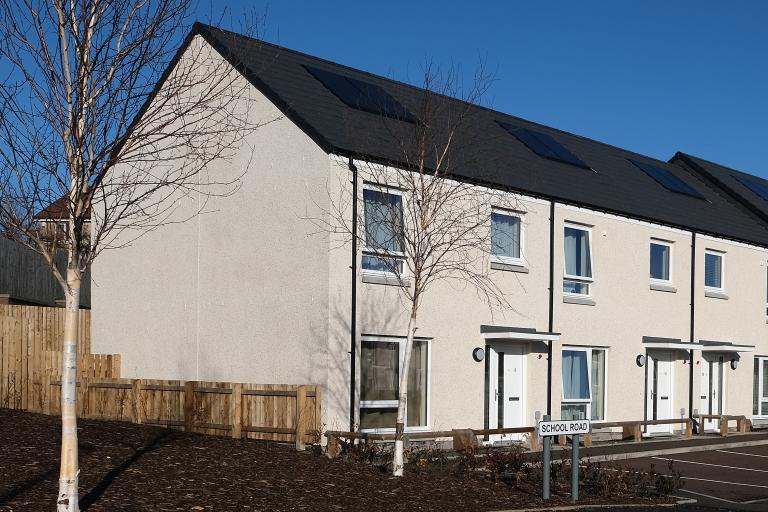 Energy-efficient homes at the Kennoway development, delivered by Robertson Construction for Fife Council