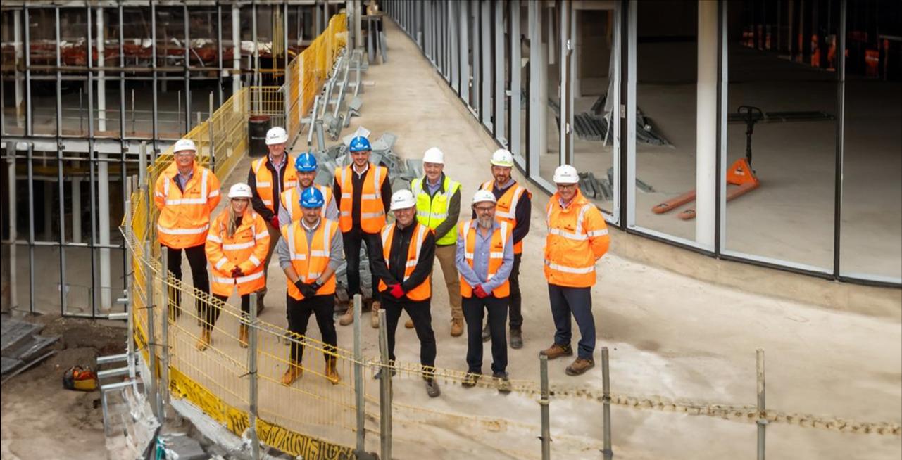 The Yorkshire team standing at the project