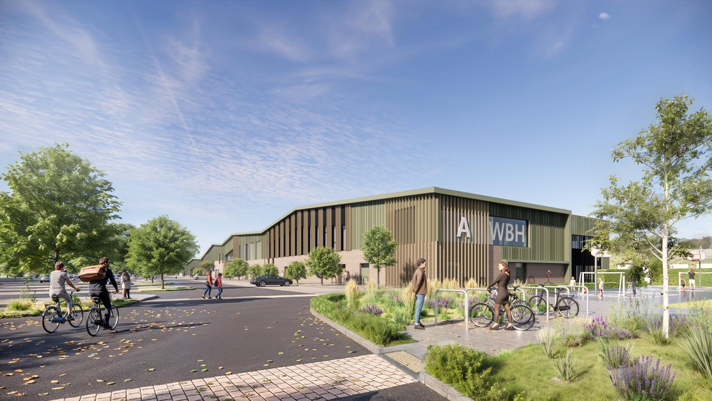 Artist impression by JMArchitects of Alloa Wellbeing Hub, being delivered by Robertson Construction Central East